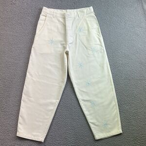 FLAN Constellation Women's Wide Leg Pale Yellow Corduroy Pants Sz Med